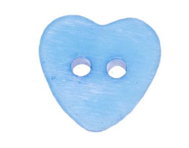Kids buttons as hearts in blue 12 mm 0,47 inch